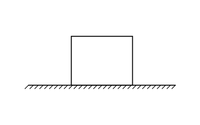 The physical scene before isolating: a block resting on a hatched table surface.
