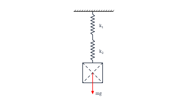 Free body diagram of springs in series: A free body diagram template for Springs in Series.